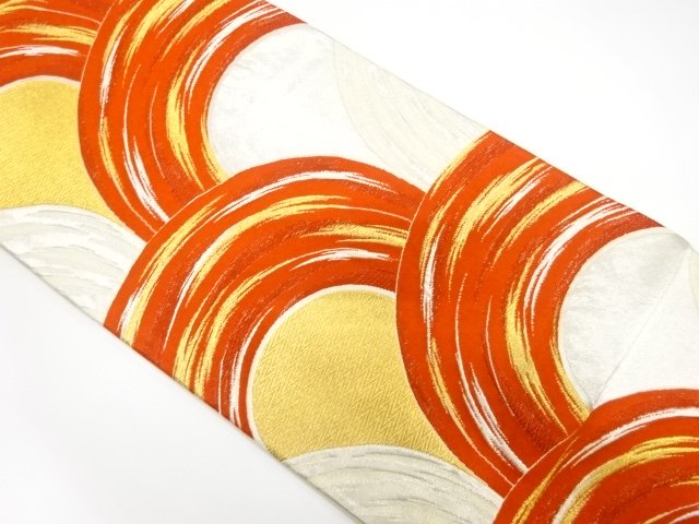 JAPANESE KIMONO / ANTIQUE FUKURO OBI / SILK / WOVEN ABSTRACT SEIGAIHA